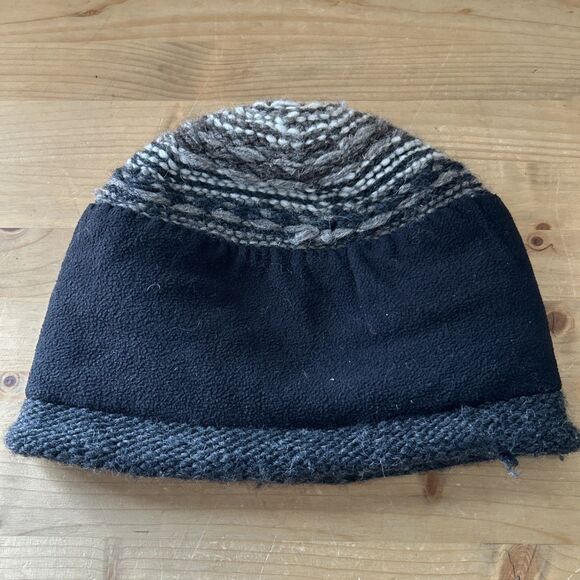 Everest Designs Skull Cap Brown/Charcoal Fair Isle Wool Lined Beanie Hat Nepal - Picture 7 of 11